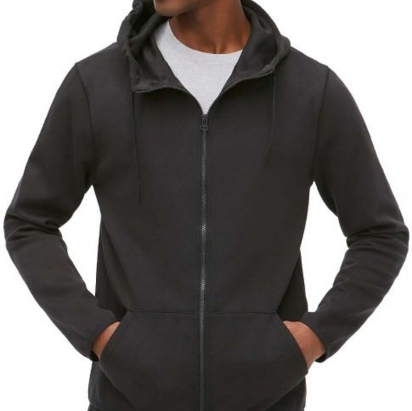 J Crew Authentic Fleece Performance full zip hoodie Jacket Black M - Picture 1 of 10